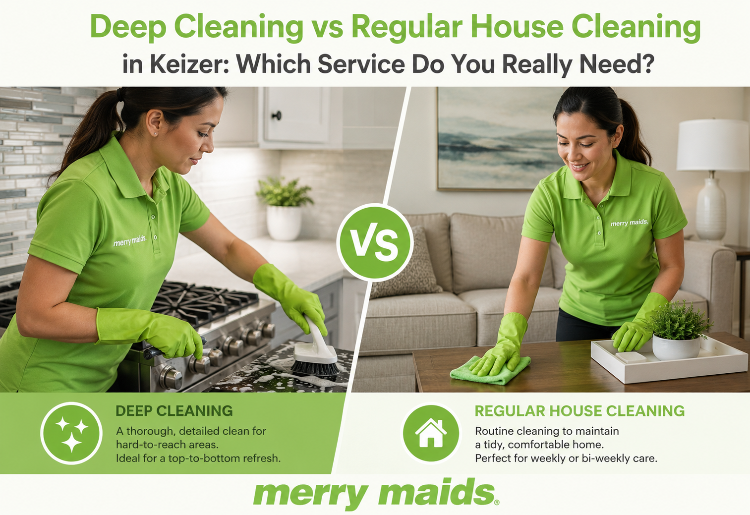 Deep cleaning vs regular house cleaning service in Keizer home