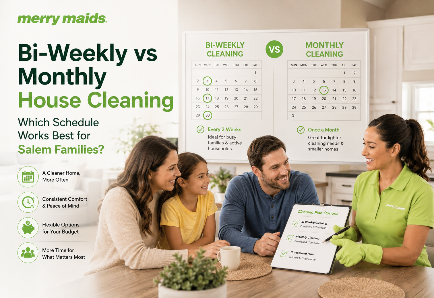 Bi-Weekly House Cleaning Service in Salem helping families maintain a clean and organized home