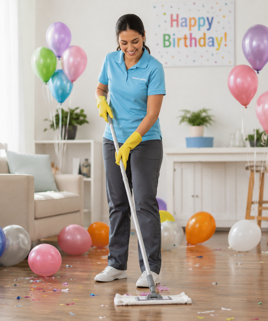 Professional cleaner providing detailed home cleaning