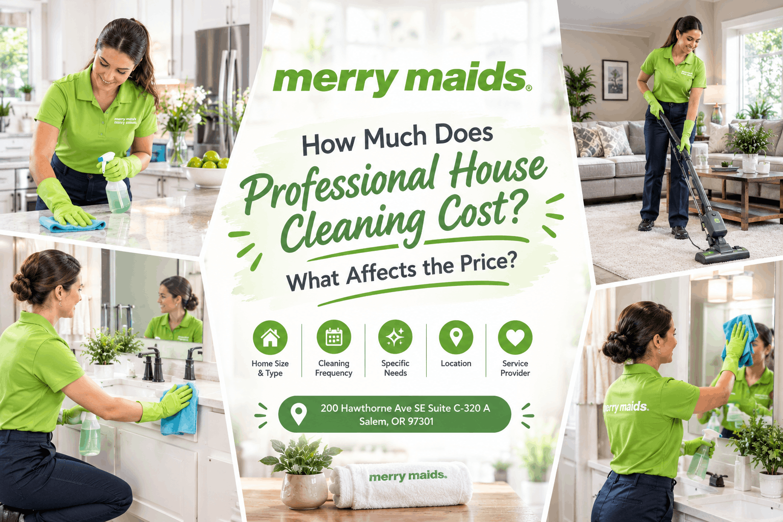 Professional house cleaning cost factors in Salem